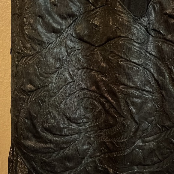 NWT Foreign Exchange Black Mesh Cut Out Embossed Textured Body Con Dress S - Picture 4 of 13